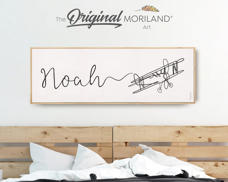 One line drawing personalized name wall art for nursery decor
