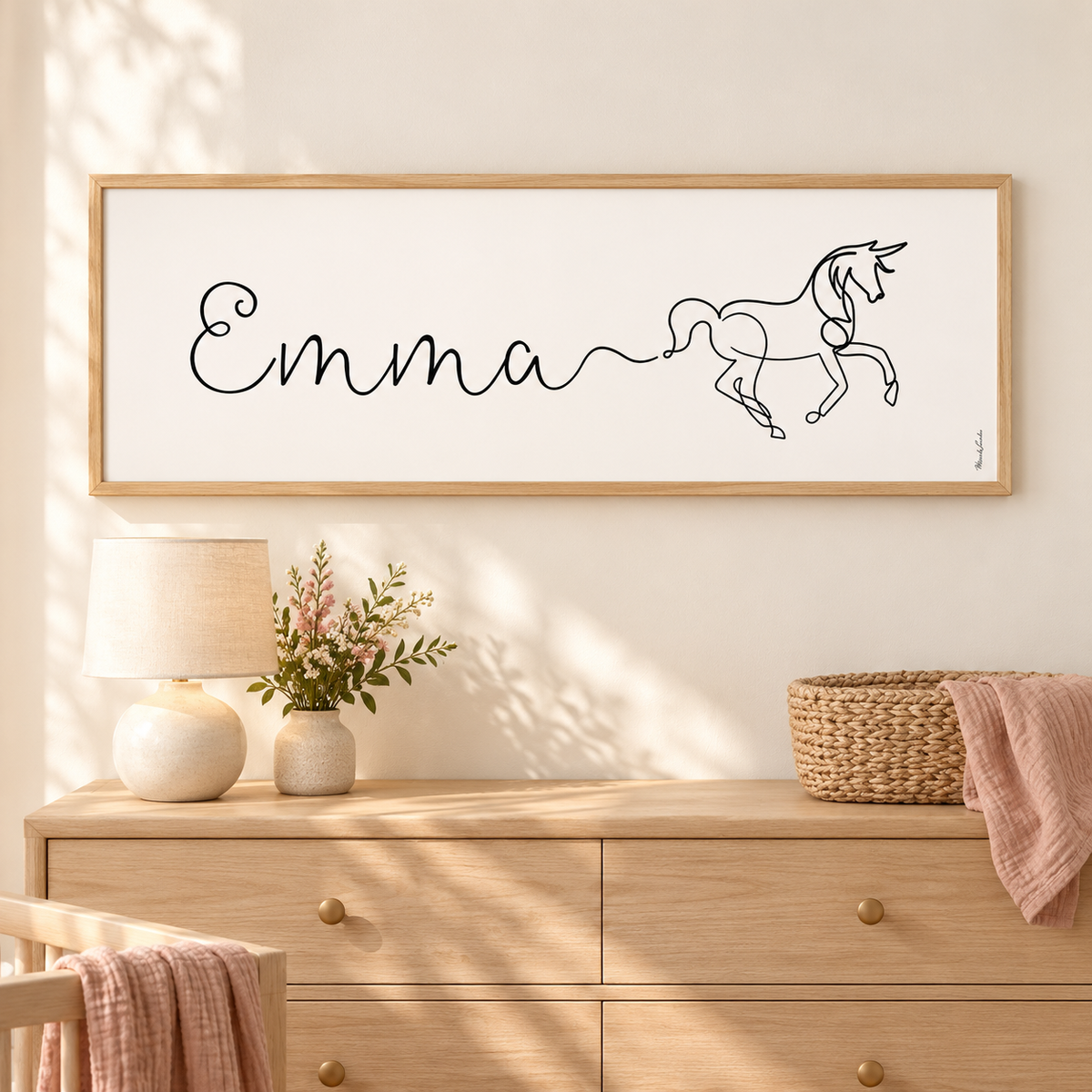 Custom Name Line Art with Vehicle or Design of Your Choice
