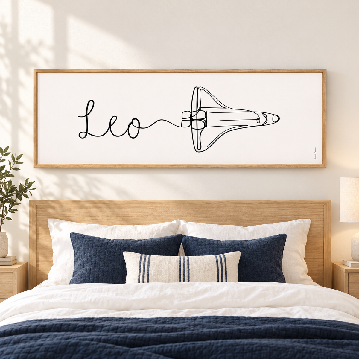 Custom Name Line Art with Vehicle or Design of Your Choice