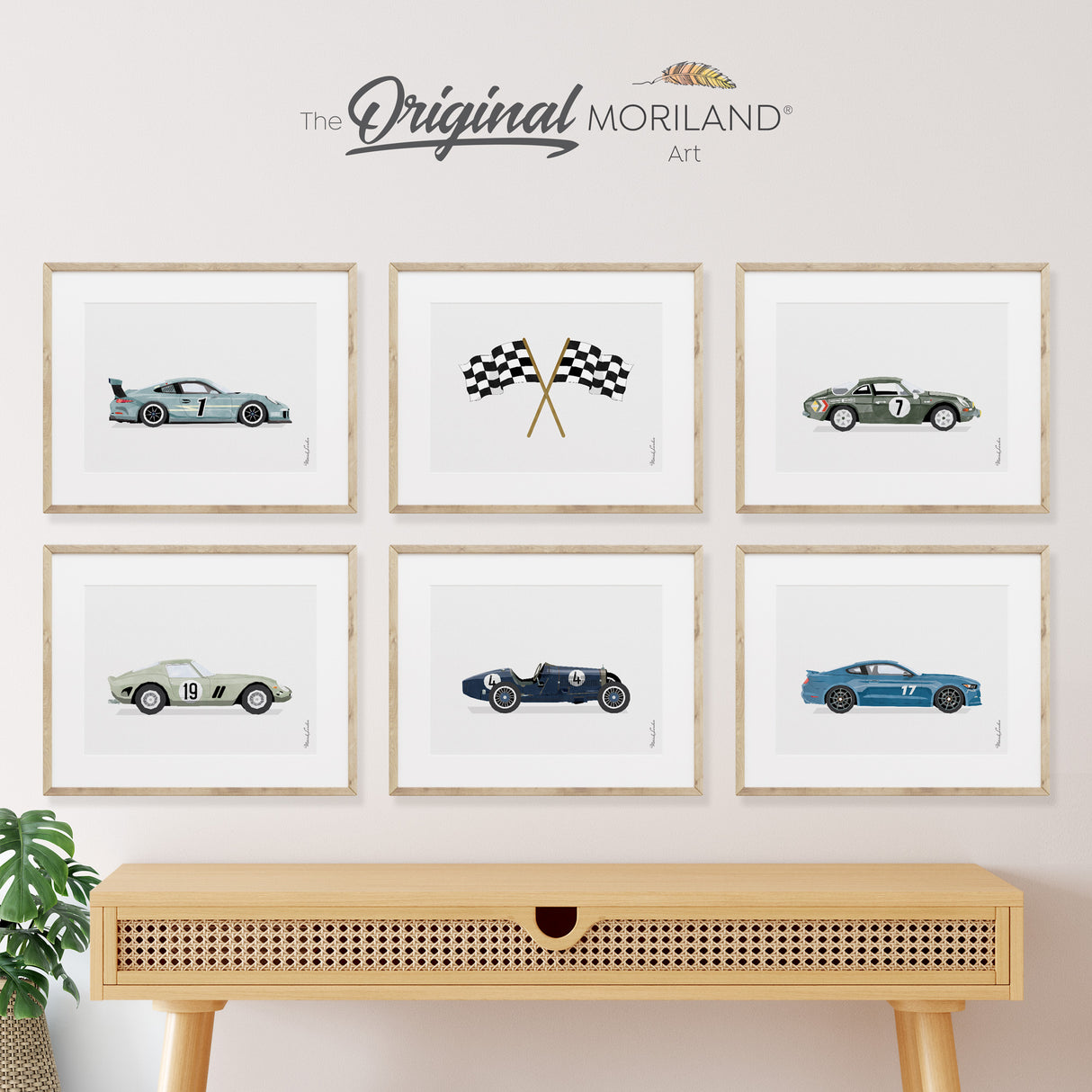 Race Car Art Prints - Printable Set of 6