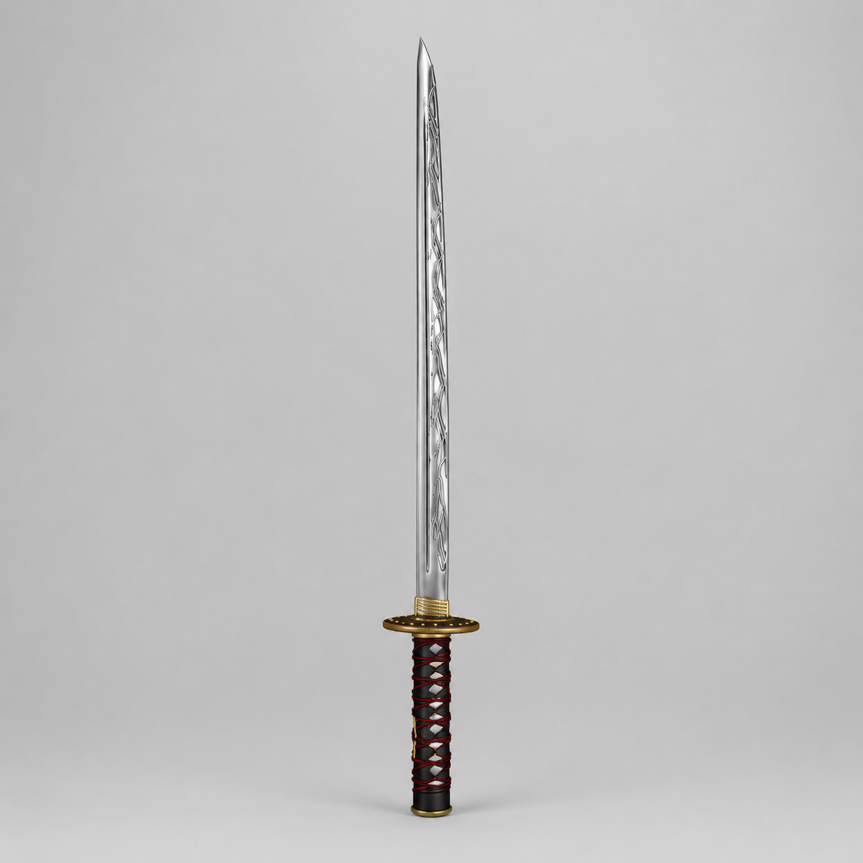 Silver Katana 3D Model Pack – High Detail + Low Poly Game Asset