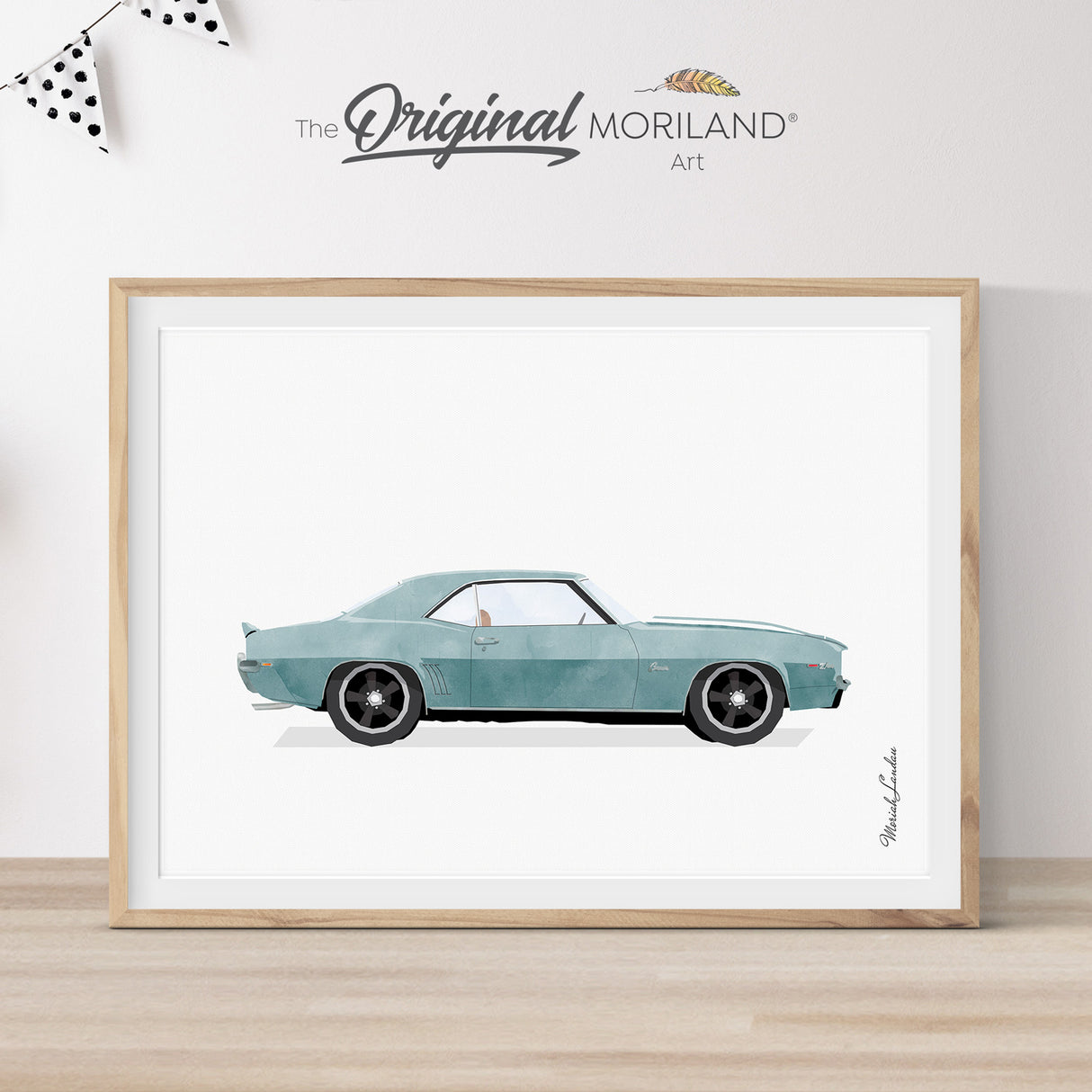 1969 Chevrolet Camaro drawing artwork print gift for father, boy nursery decor poster