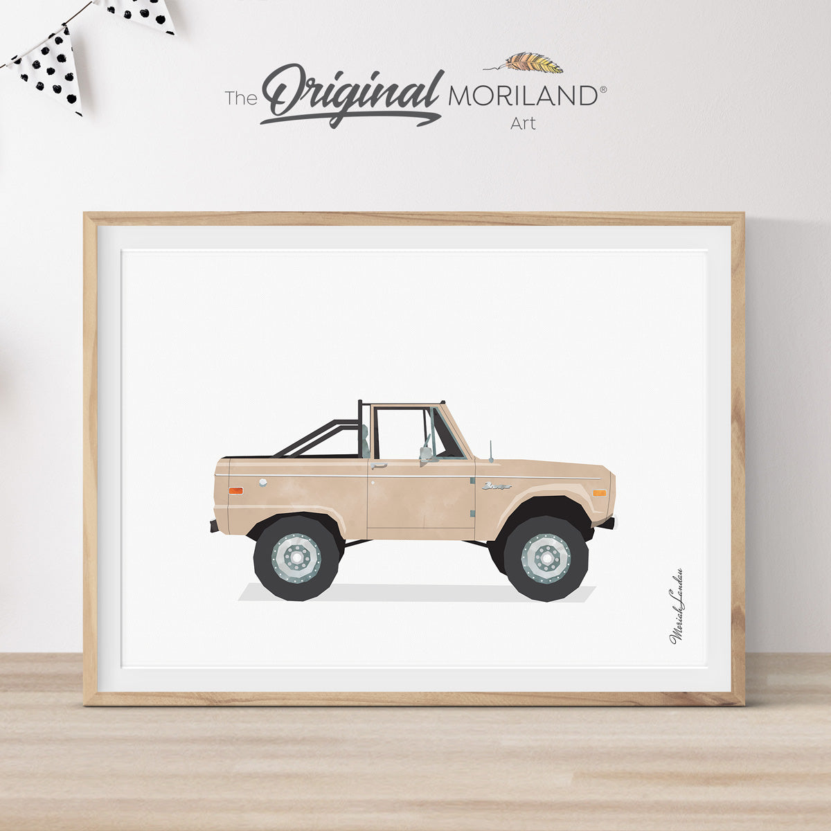 Beige Classic Off-Road Bronco Truck Print  - Printable Art, Boy Nursery Decor, Car Prints for Boys Room, Boho, MORILAND®