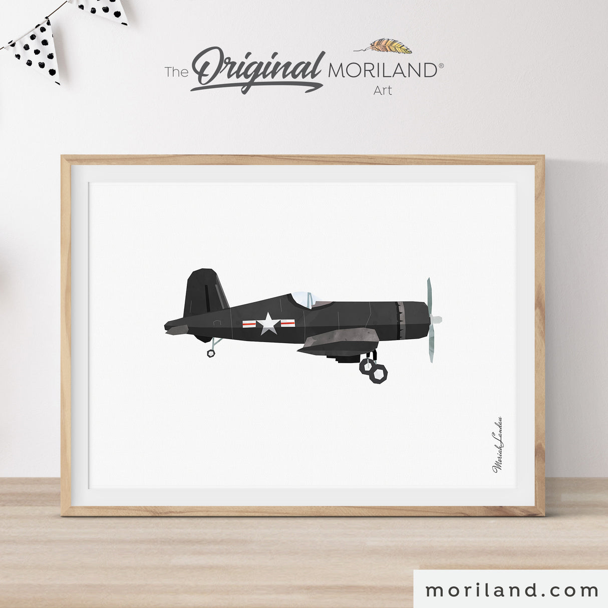 Black vintage airplane print – classic aviation wall art for kids' rooms – printable decor for nurseries and playrooms