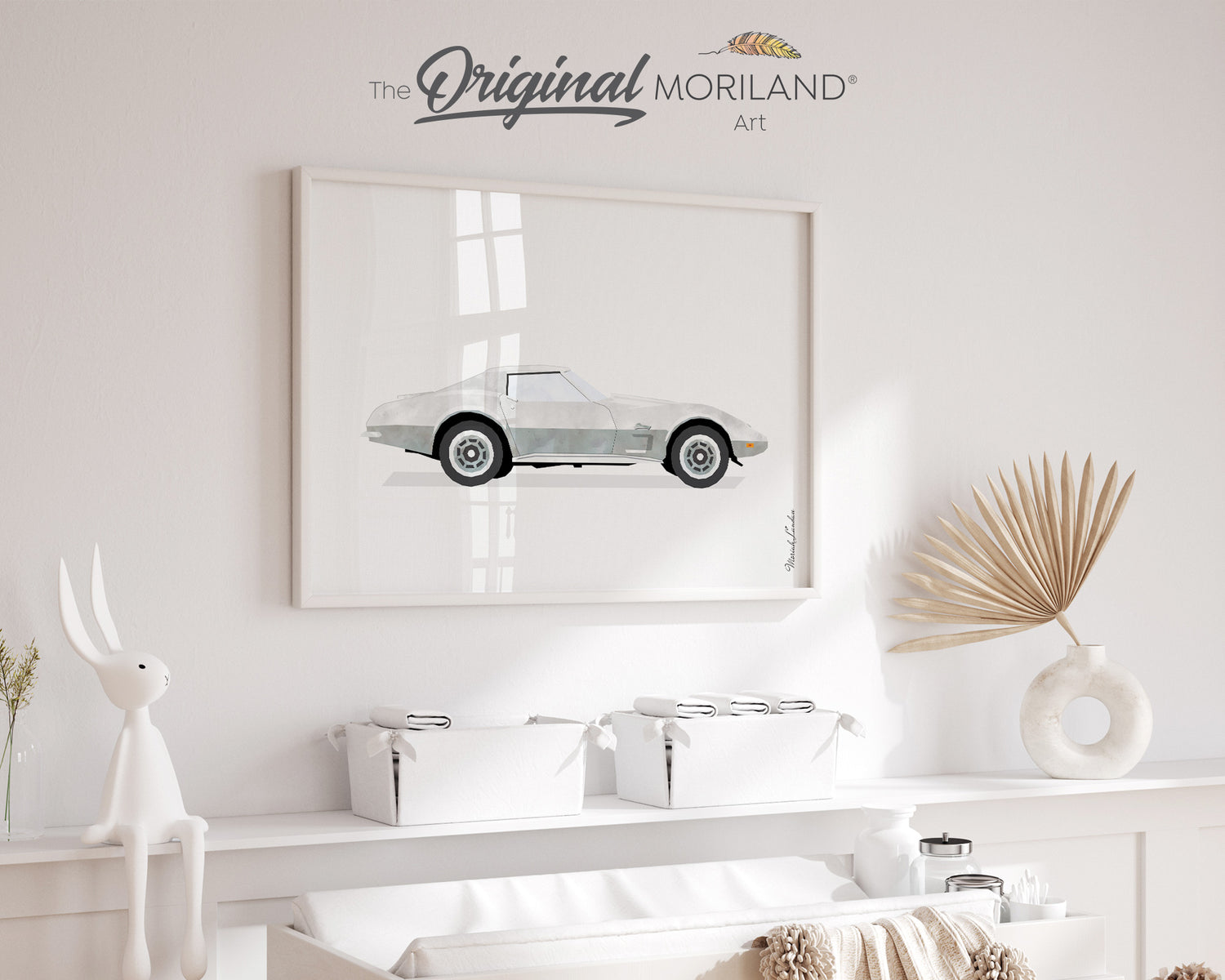Grey Classic Sports Car Print - Printable Art