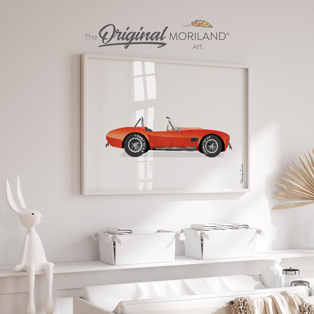 Red Convertible Sports Car Automobile Print - Printable Art