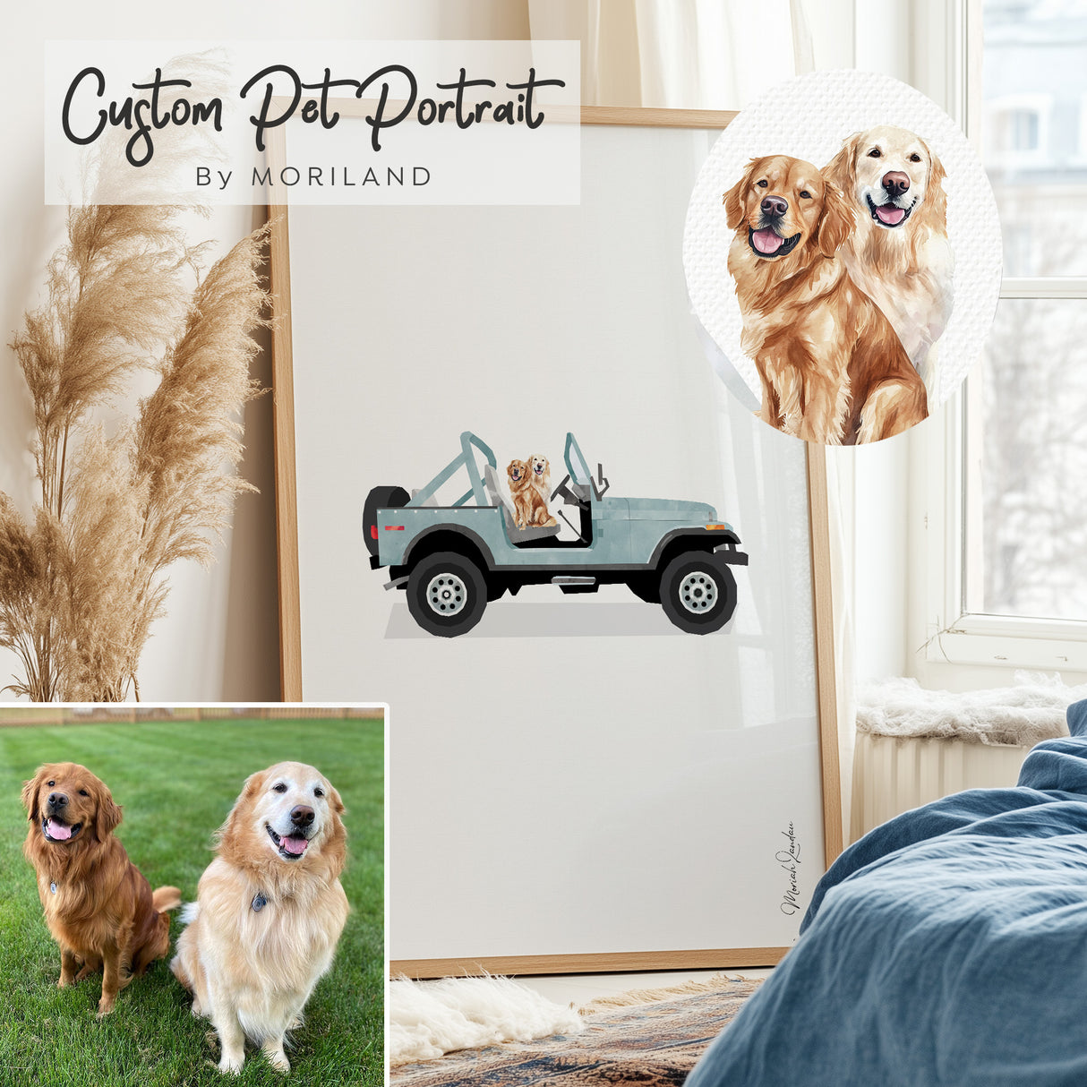 Personalized Dog in a Car - Printable Art