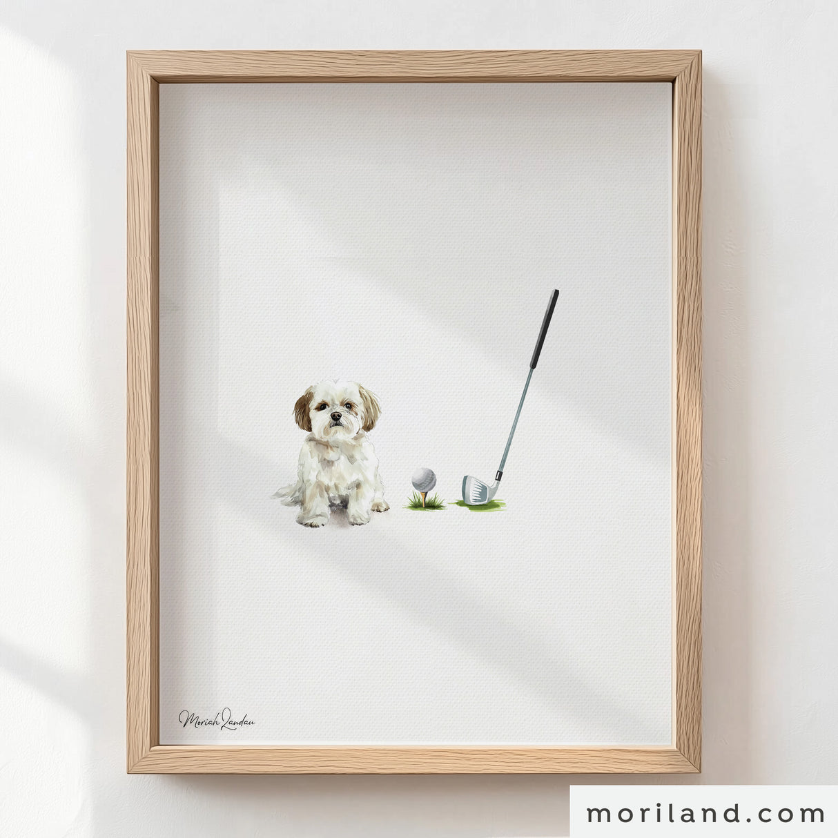 Personalized Dog Portrait Golf Art | Custom Pet Portrait Print Set of 3 | Digital Download