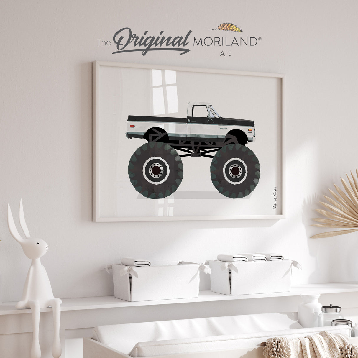 Black Monster Truck Vintage Printable Wall Art
