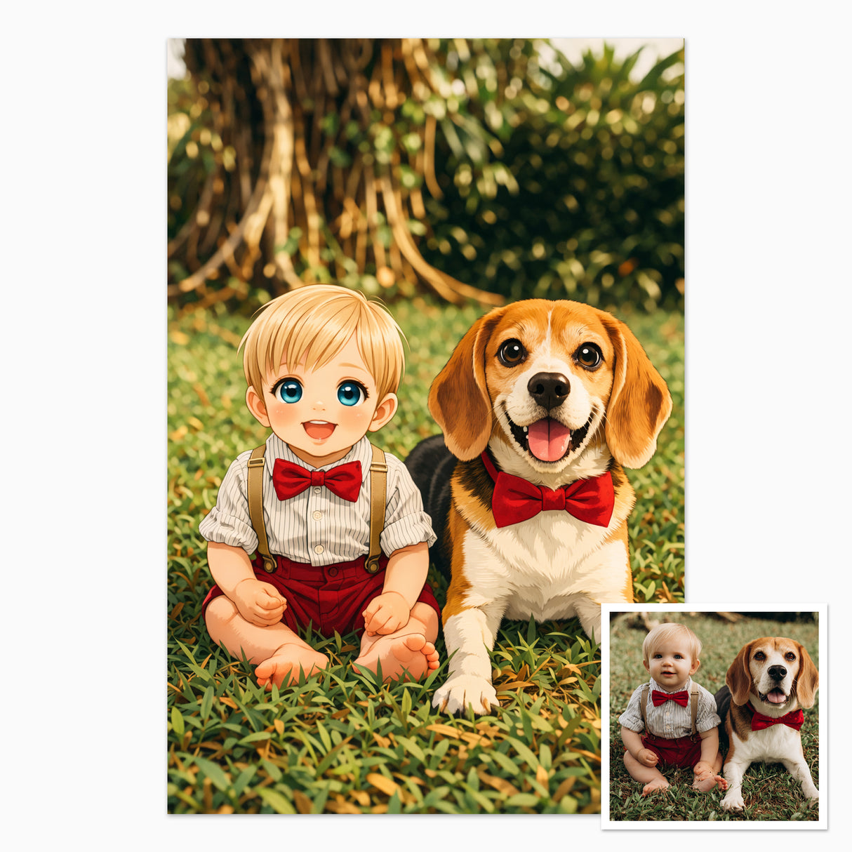 Personalized anime drawing printed on fine art paper