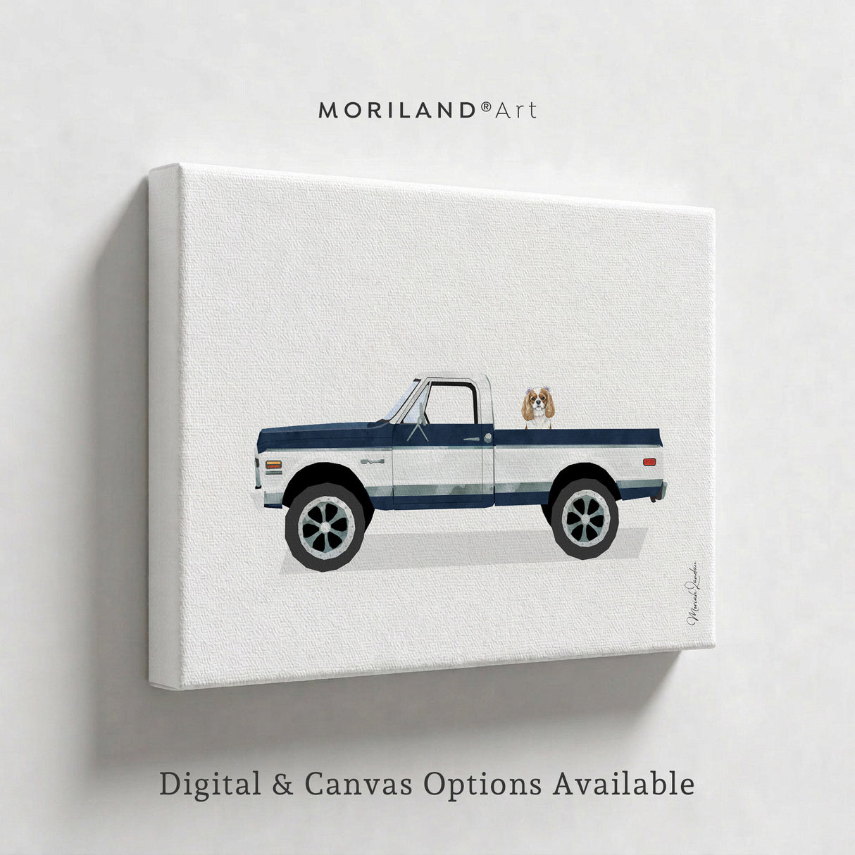Custom Dog in Car Portrait | Personalized Pet & Vehicle Wall Art