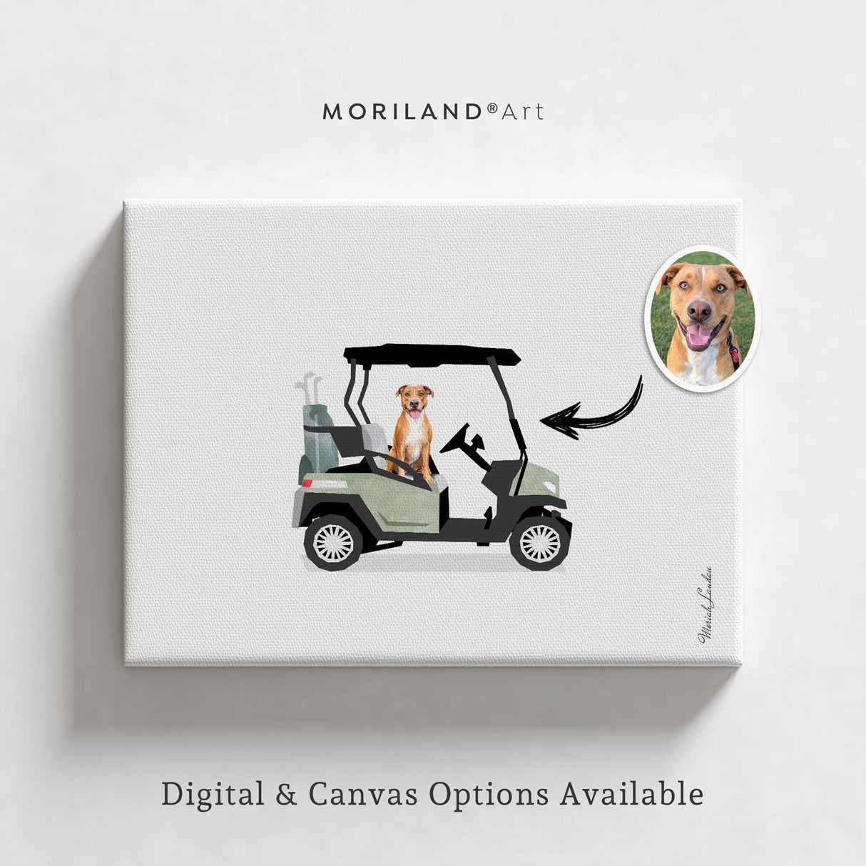 Custom Dog in Car Portrait | Personalized Pet & Vehicle Wall Art