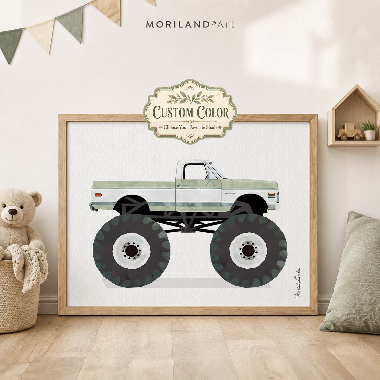 Custom Color Vintage Pickup Monster Truck Wall Art