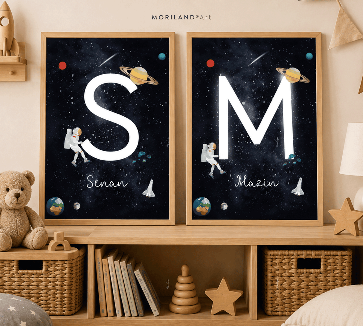 Personalized Space Initial & Name Printable Wall Art