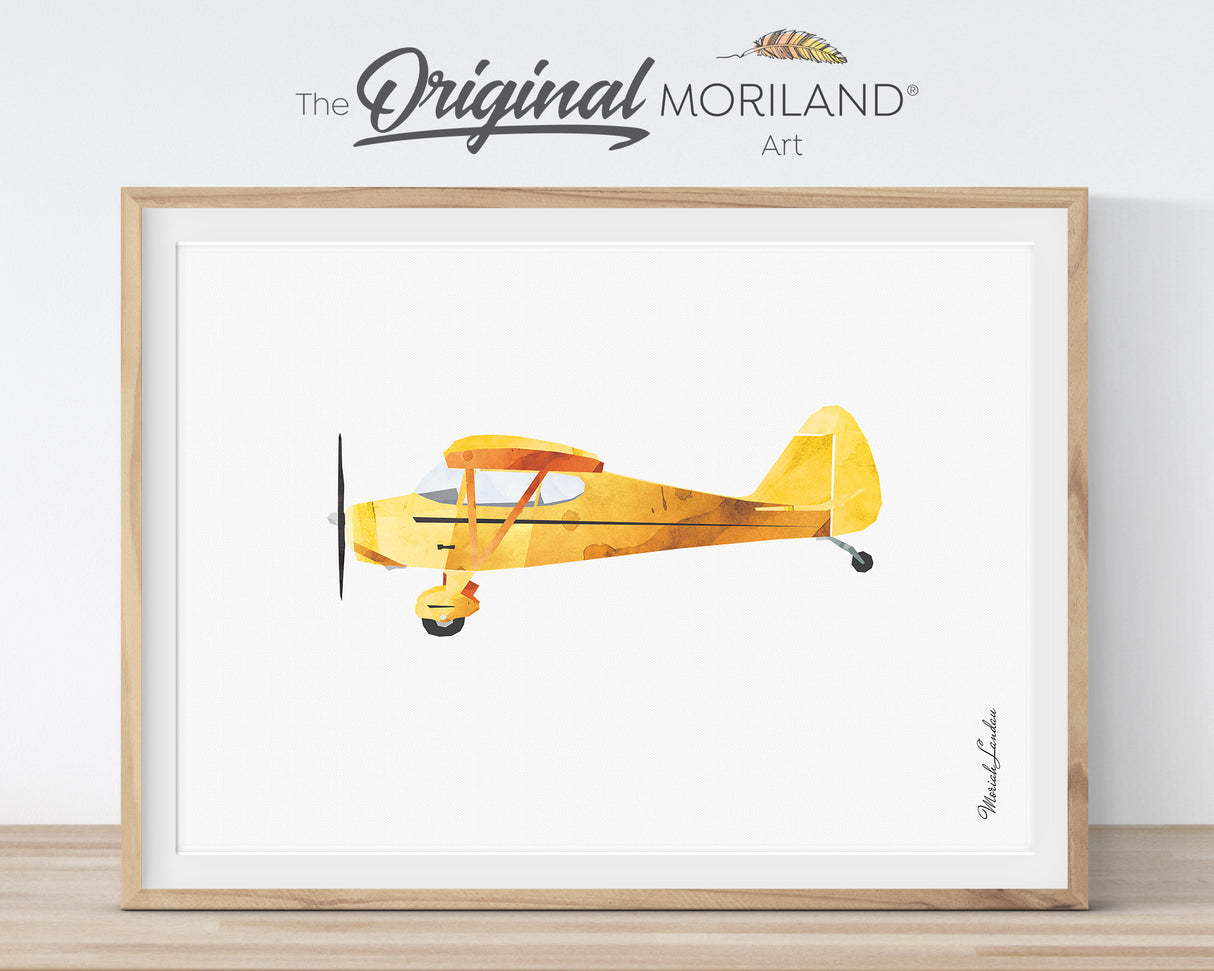 Vintage Airplane & Helicopter Wall Art Set of 8 | Boys Nursery Printables - LAND12