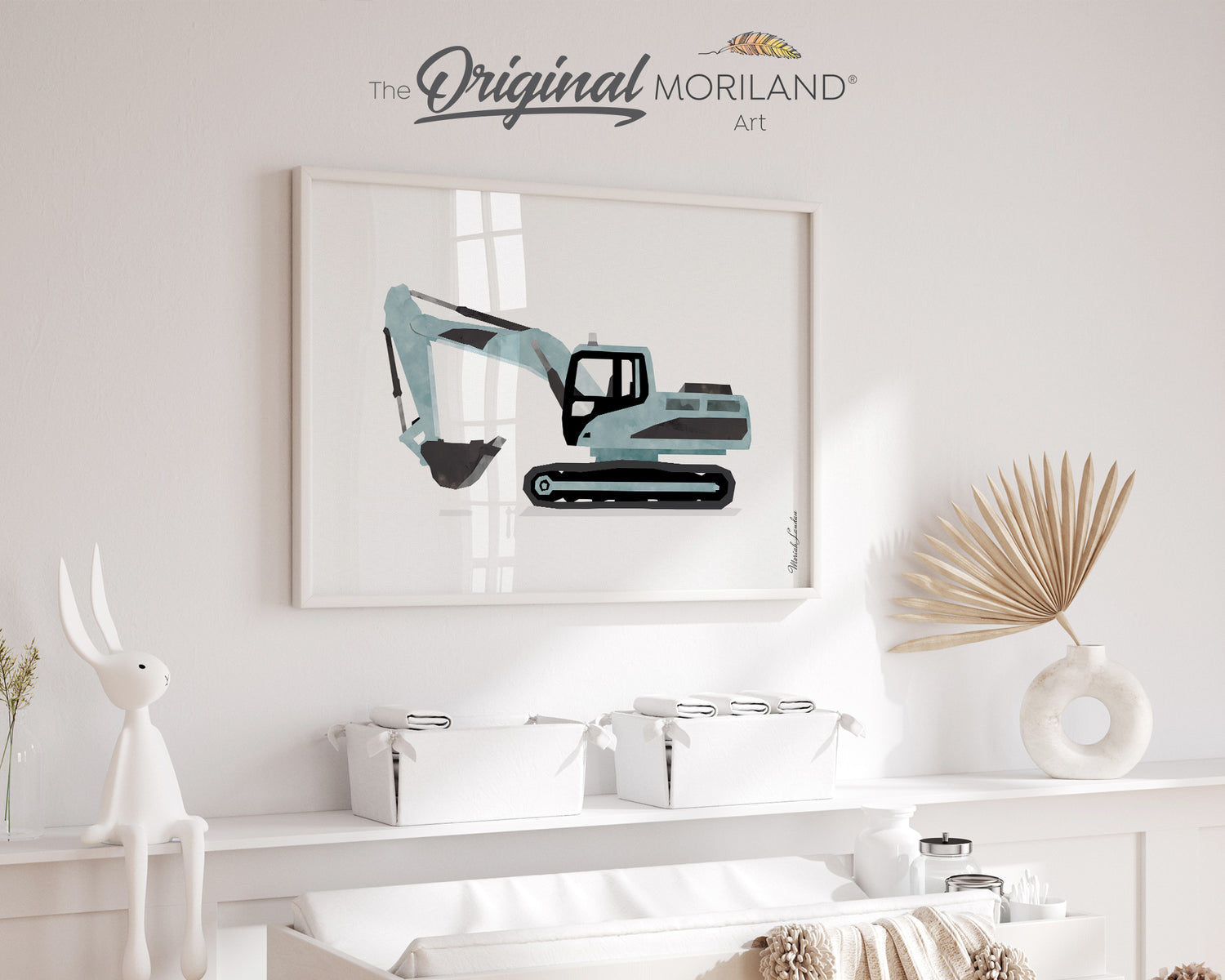 Pale Blue Excavator Print - Printable Art