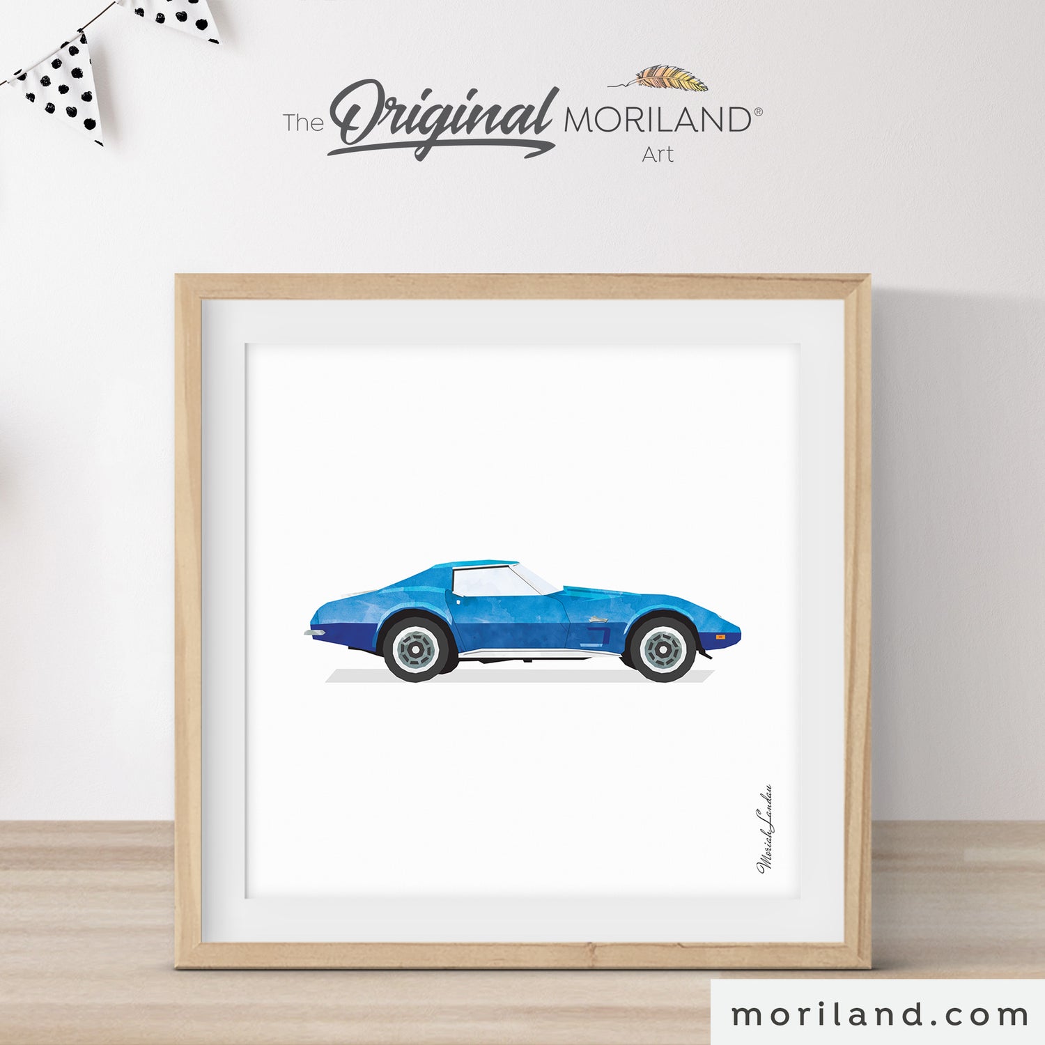 Blue Classic Sporty Car Print - Printable Art