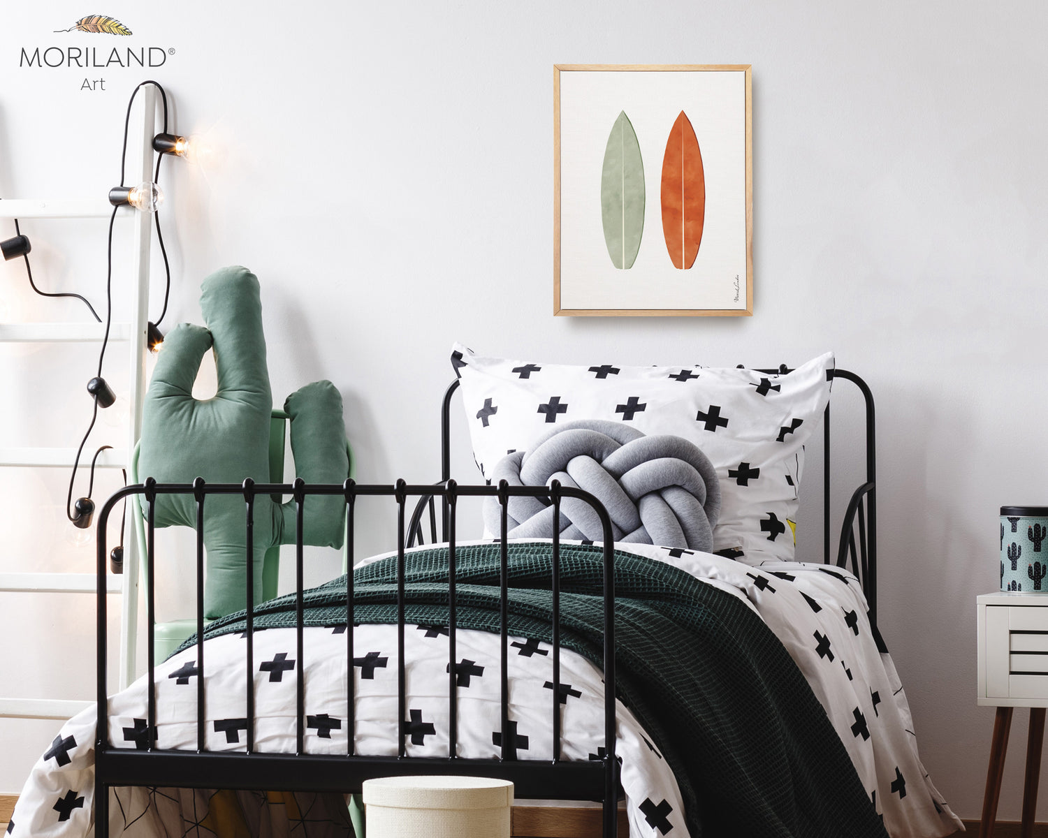 Sage Green & Burnt Orange Surfboards Print - Printable Art