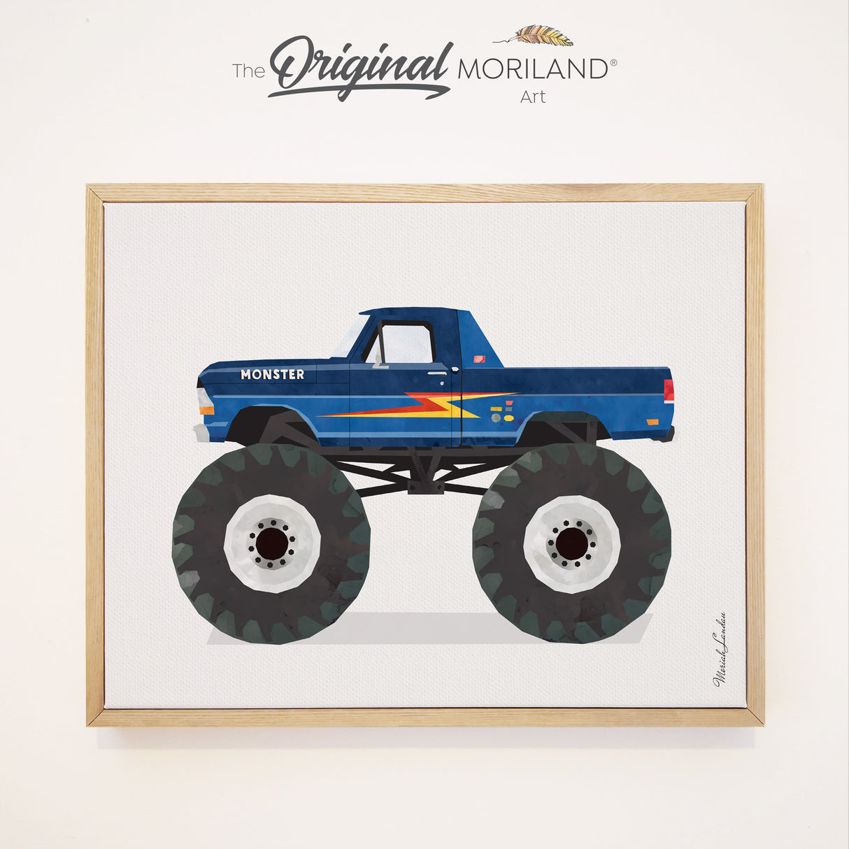 big foot monster jam artwork for boys room