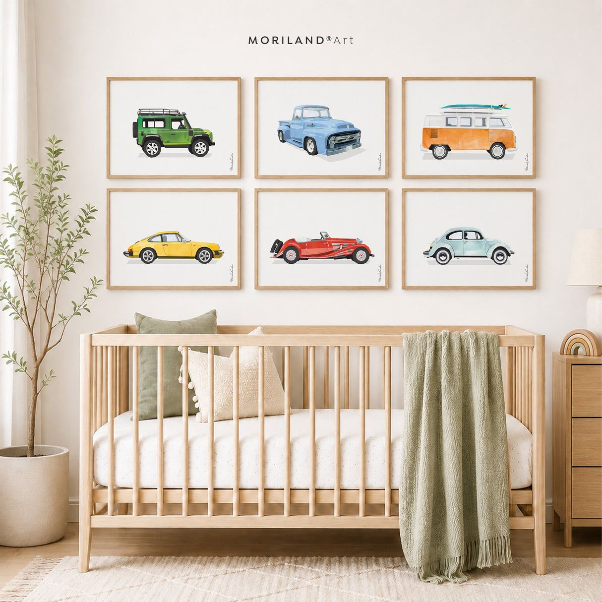 Classic Cars Nursery - Printable Set of 6 - LAND6