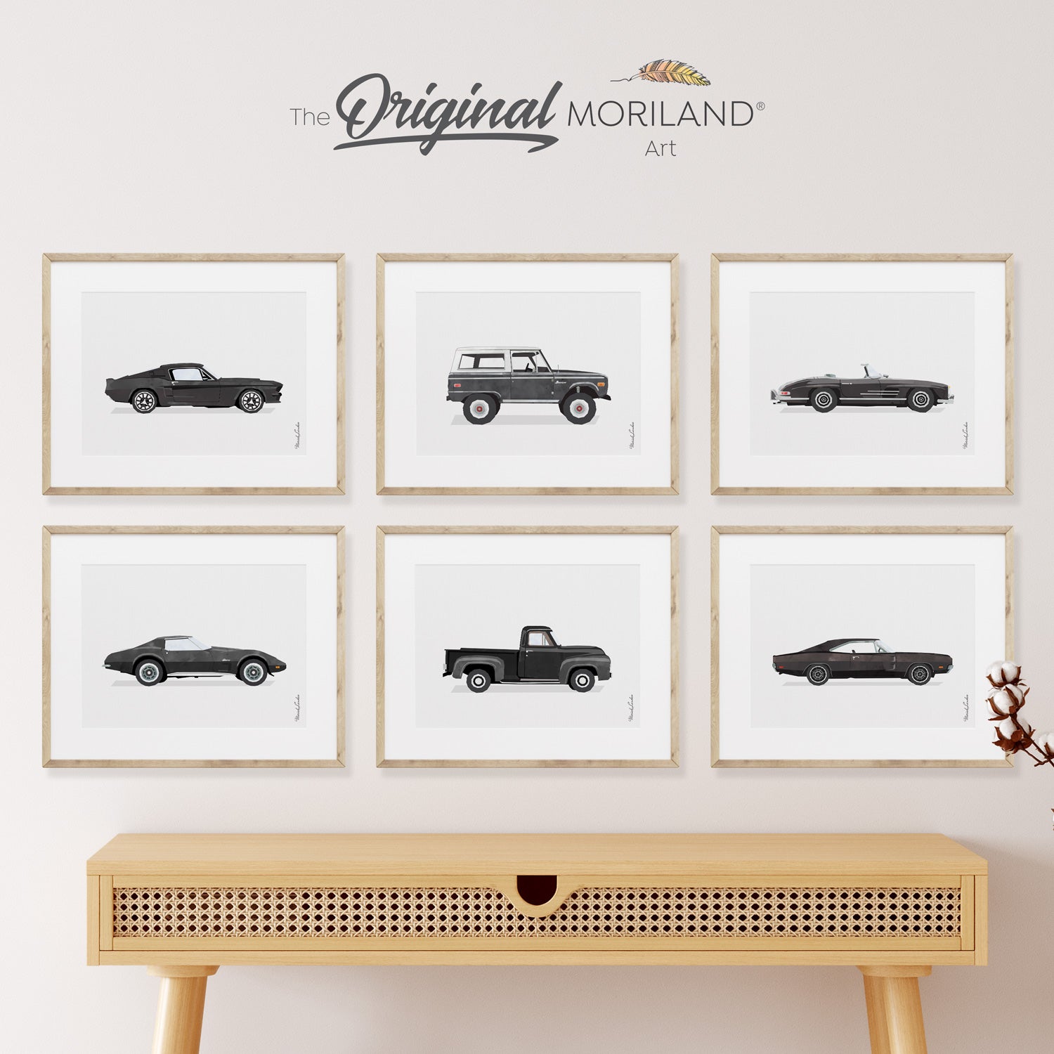 Black & Gray Vehicle Art Prints - Printable Set of 6, Boy Wall Decor, Cement Mixer, Dump Truck, Construction Vehicles, Transportation Poster, Boy Nursery Wall Art, Surf, Back to School Gift, Rainbow Print, Car Prints, Classic Sports Car Print, Printable Art, Kids Poster, Classroom Decor Ideas | by MORILAND