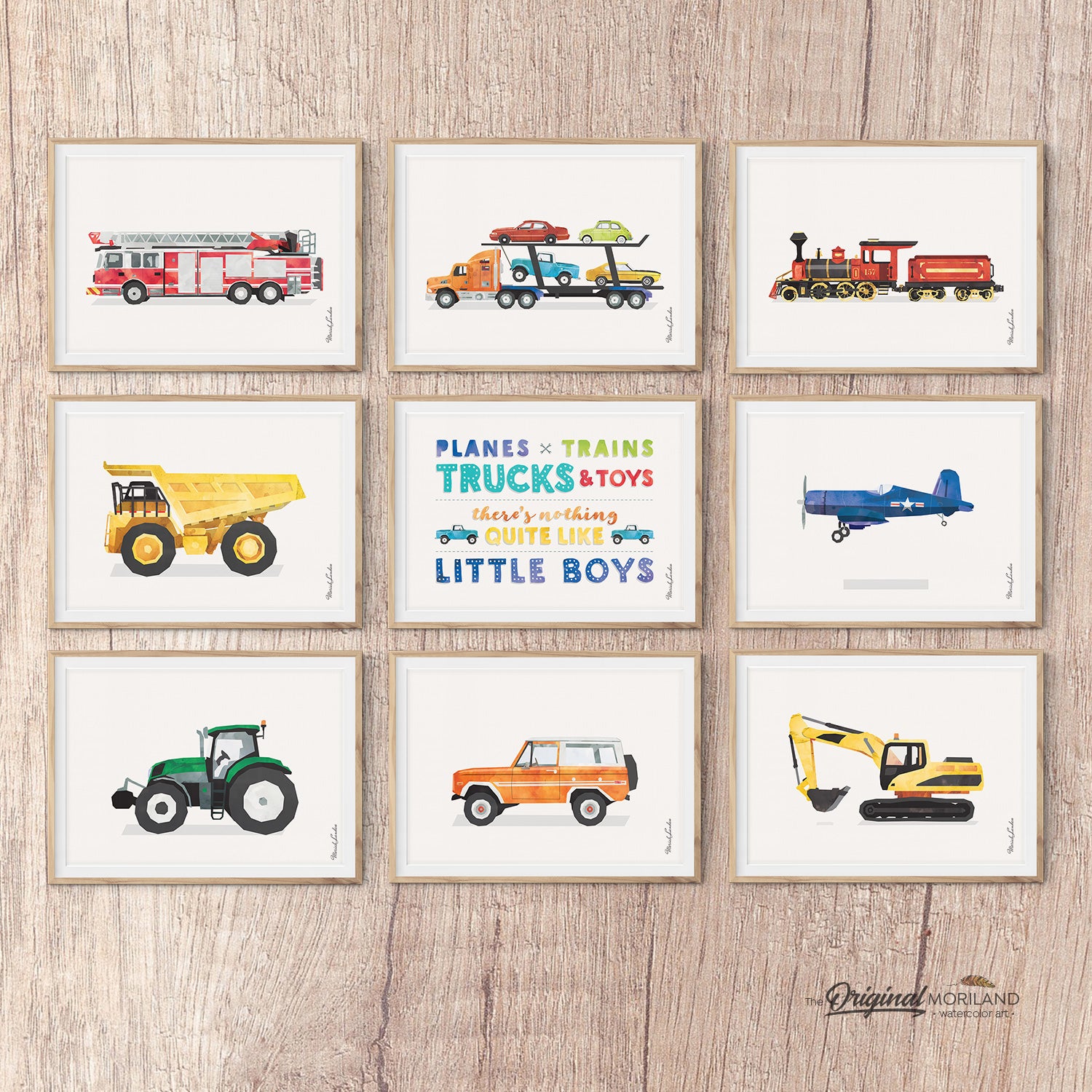 Boys Transportation - Printable Set of 9 - LAND3