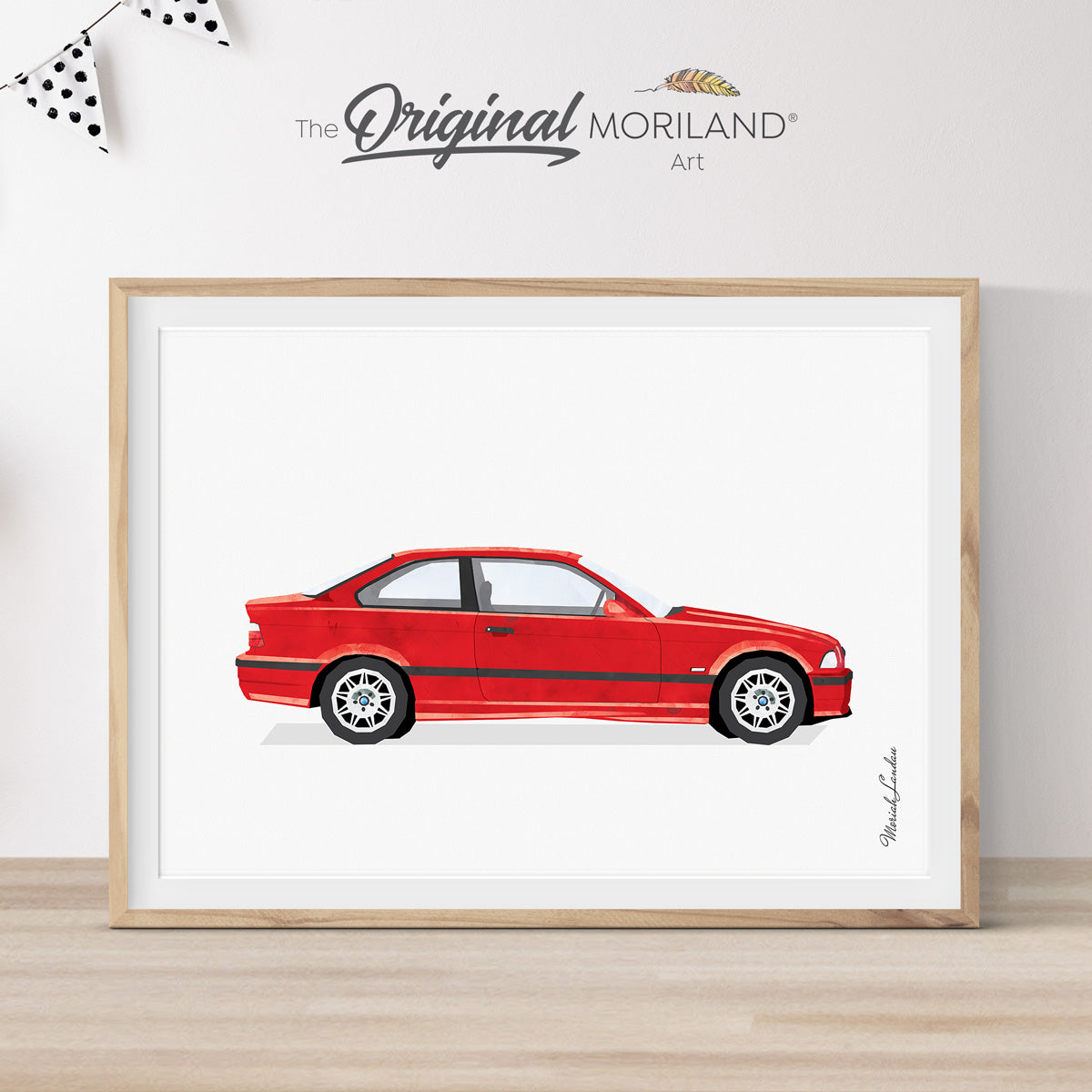 1999 BMV Car artwork gift for father, for him, boy nursery print affordable