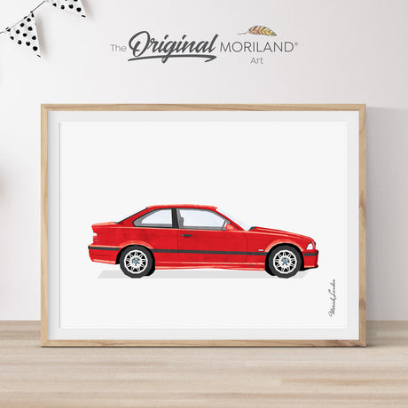 1999 BMV Car artwork gift for father, for him, boy nursery print affordable