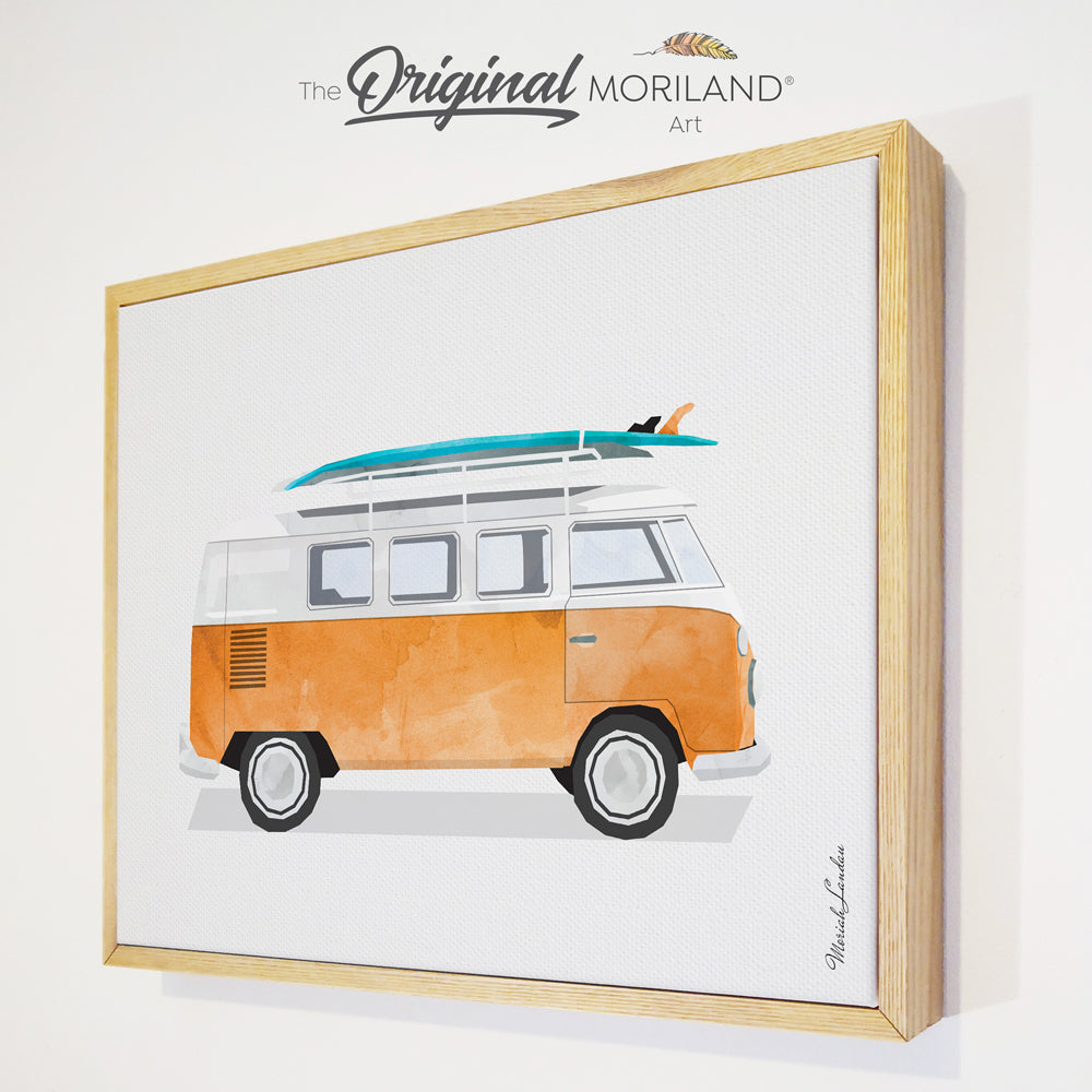 Cars with Surfboards - Framed Canvas Prints - Set of 5 - LAND75