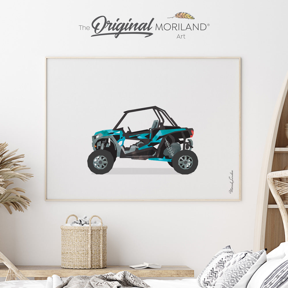 UTV Fine Art Paper Print, Girl Boy Room Wall Decor, Off-Road Vehicle, Transportation Decor, Vehicle Print, Vehicle Art, Automobile Art, Kid Room Decor, Kids Poster by MORILAND