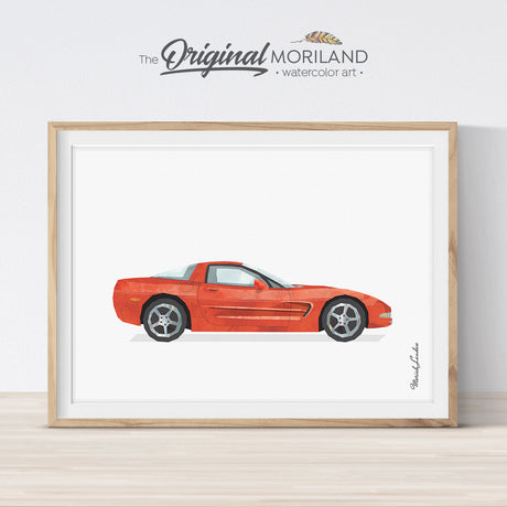Corvette Wall Art Print gift for boy room decor