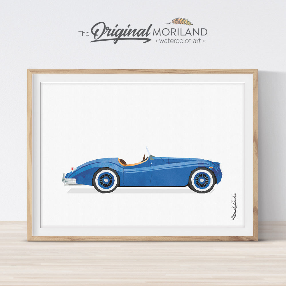 Classic Convertible Car Wall Art print for boy room decor