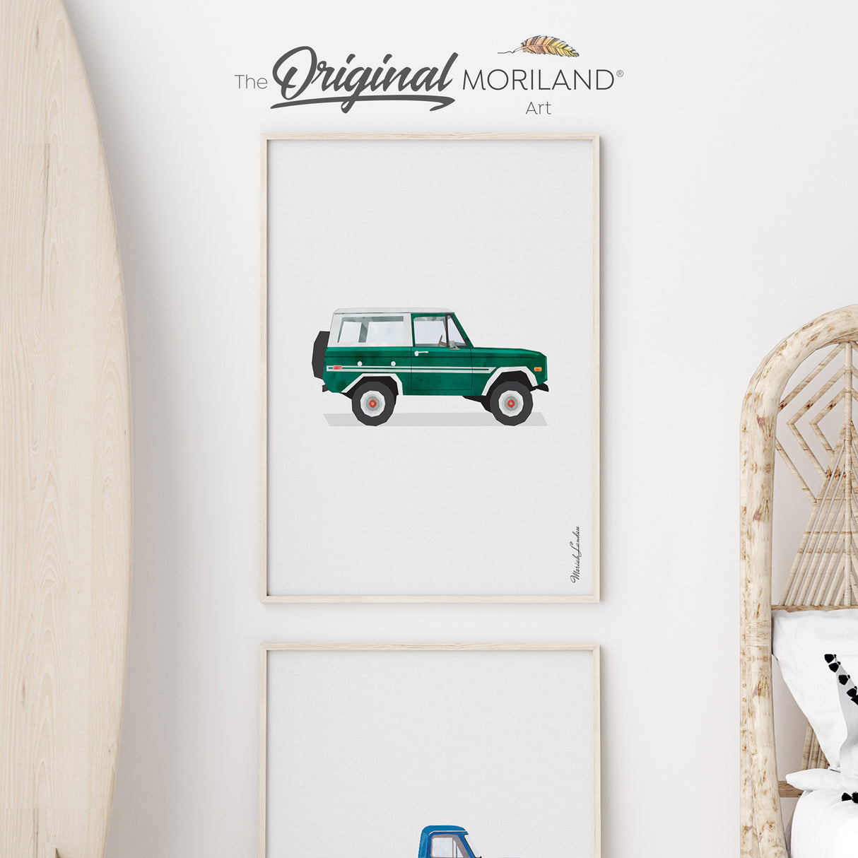 Classic Vintage American SUV Fine Art Print for Boy Room Decor