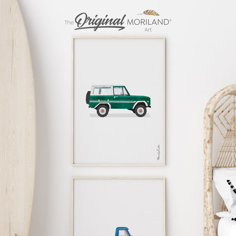 Classic Vintage American SUV Fine Art Print for Boy Room Decor