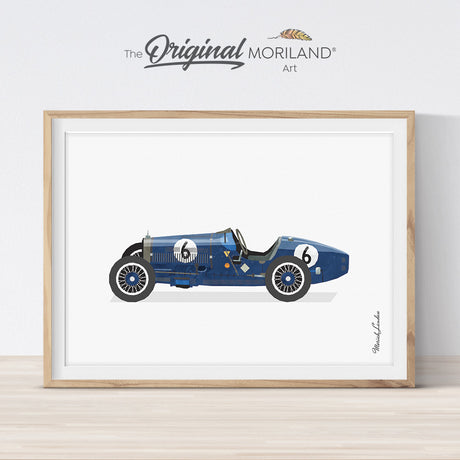 Vintage Old Race Car Print for boy bedroom decor by MORILAND