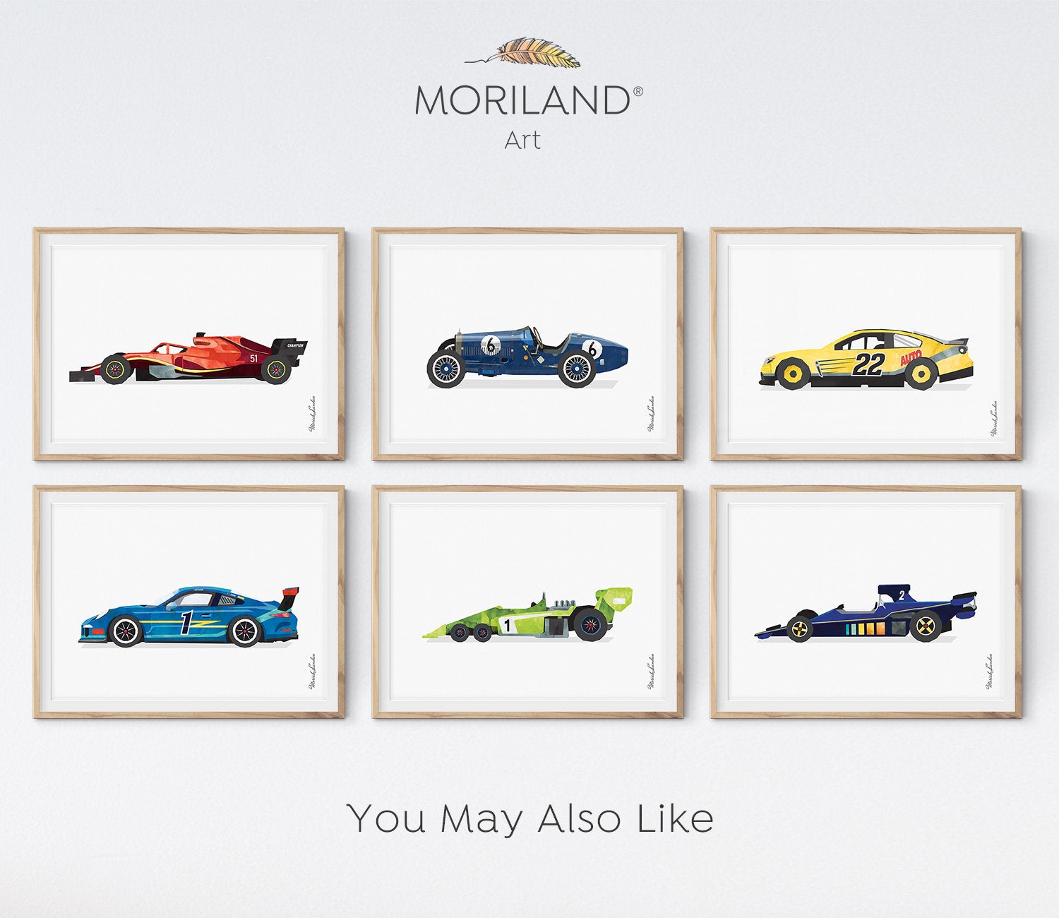 Green Classic Road Racing Car Print - Printable Art