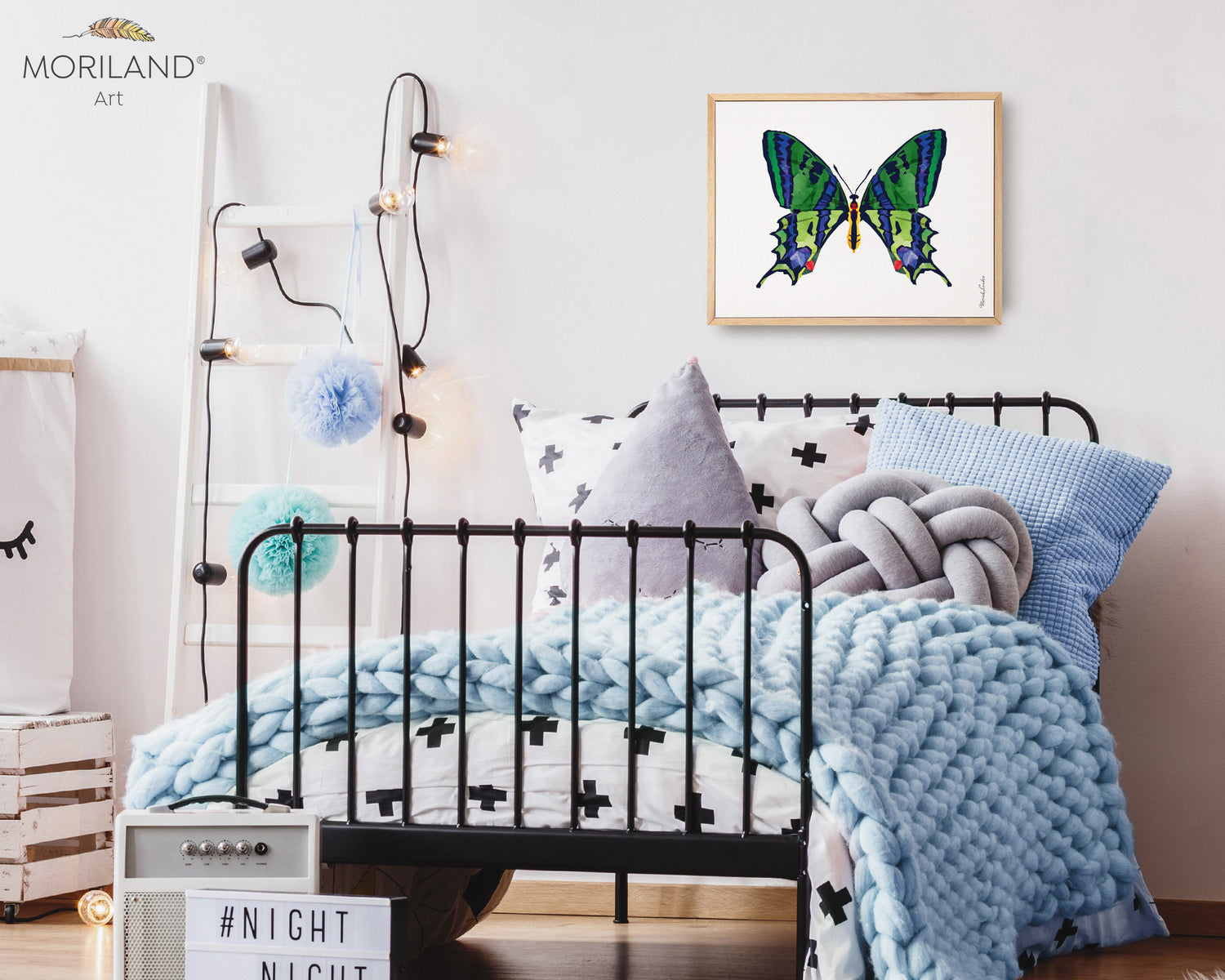 Green-Purple Butterfly Print - Printable Art