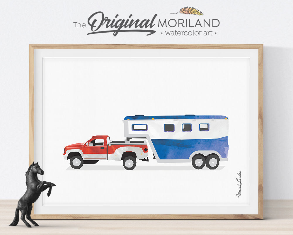 Tractor Nursery, Boy Bedroom Art, Combine Harvester Decor, Air Tractor Wall Art, Loader, Tractor Watercolor, Horse Trailer, Forklift Printable, MORILAND