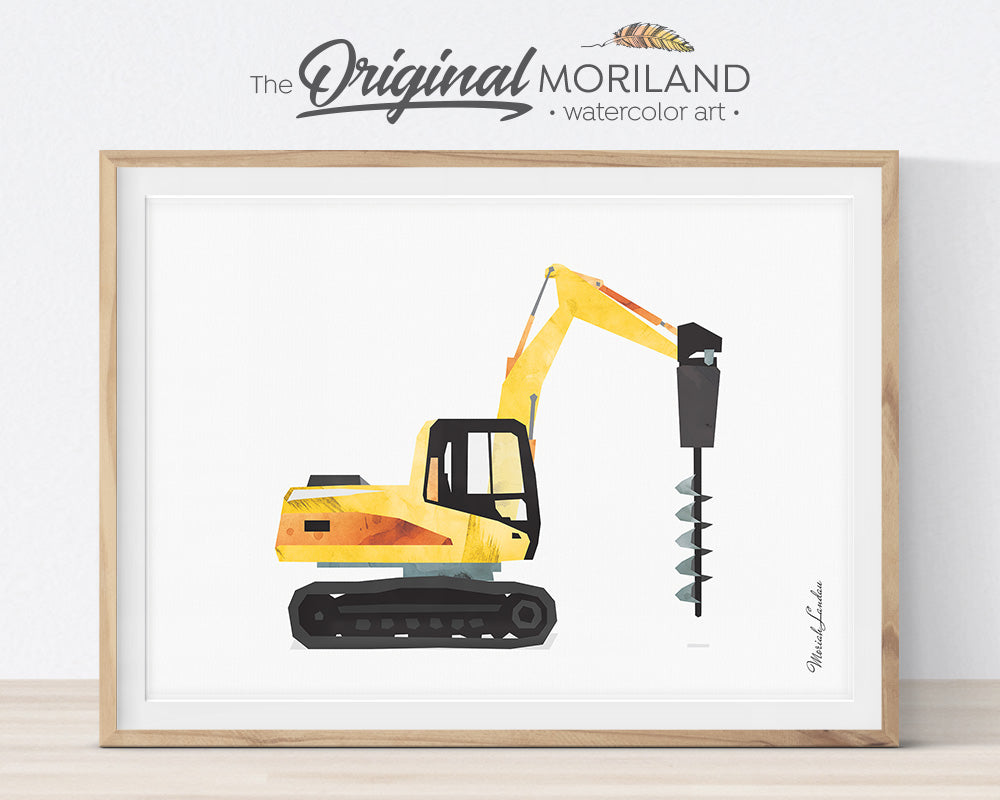 Loader, Construction, Vehicle, Truck, Print, Wall Art, Toddler, Decor, Printable, Bulldozer, Digger, Alphabet Wall Art, Classroom Decor, Skid Steer, Backhoe, Excavator