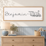 Custom Name Line Art with Vehicle or Design of Your Choice