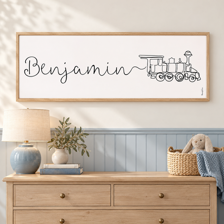 Custom Name Line Art with Vehicle or Design of Your Choice