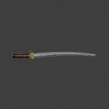 Silver Katana 3D Model Pack – High Detail + Low Poly Game Asset
