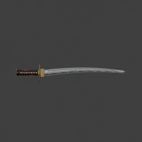 Silver Katana 3D Model Pack – High Detail + Low Poly Game Asset