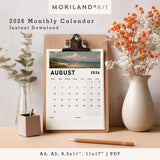 2026 Monthly Calendar | Vintage Landscape Oil Painting Style - PDF (Digital Download)