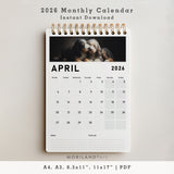2026 Monthly Calendar | Dogs Oil Painting Style - PDF (Digital Download)