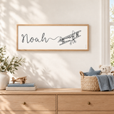 Custom Name Line Art with Vehicle or Design of Your Choice