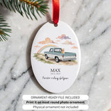 Personalized Dog Memorial Print – Your Dog in a Vintage Truck