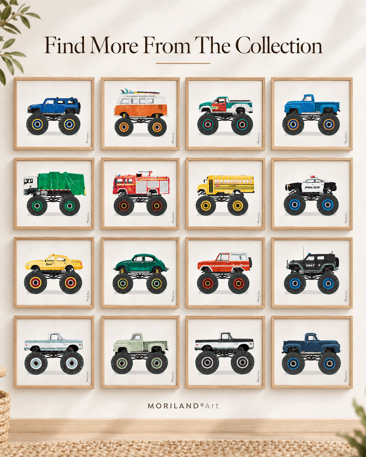 Big Blue Monster Truck Print - Printable Art