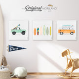 Surf Art Truck Van & Surfboards - Canvas Prints - Set of 3 - LAND117