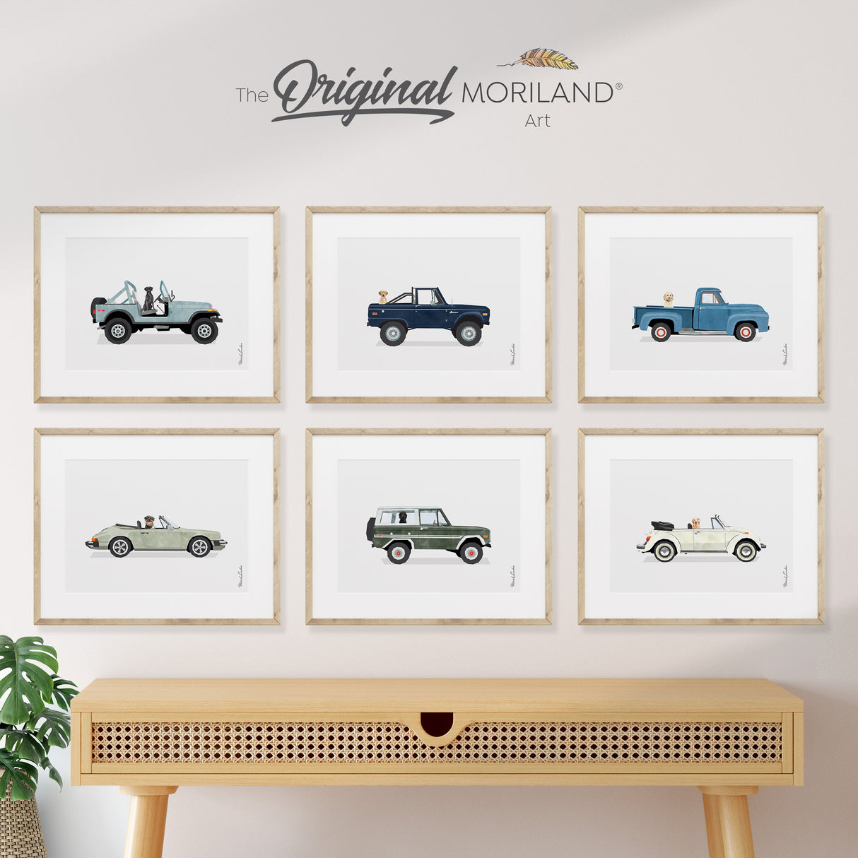 Cars & Dogs Art Prints - Printable Set of 6 - LAND168